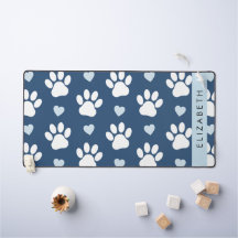 Hundepaws, weiße Paws, blaue Herzen, Ihr Name