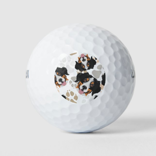 Hundepete Muster Bernese Mountain Dog Golfball (Vorderseite)