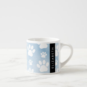 Hundepfähle, weiße Paws, blaue Wasserfarben, Ihr N Espressotasse