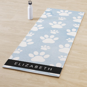 Hundepfähle, weiße Paws, blaue Wasserfarben, Ihr N Yogamatte