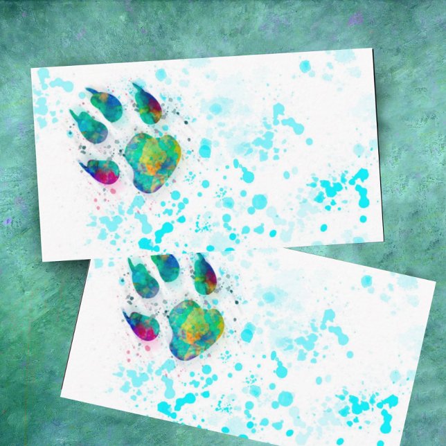 Hundepflaster drucken farbenfrohe Aquarellfarbe Visitenkarte (Von Creator hochgeladen)