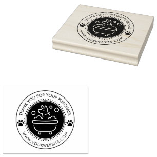 Hundepflege-Geschäft Holzstempel mit Logo Gummistempel