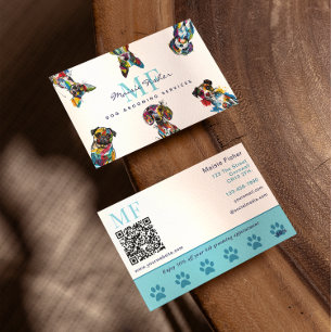 Hundepflege-QR-Code- und Treueprämien-Geschäft  Visitenkarte
