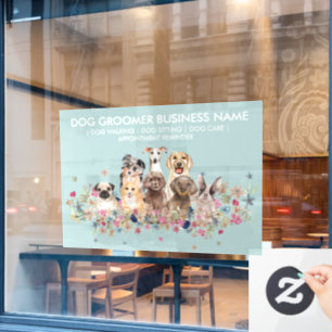 Hundepflege-Sitter-Grünanlagen Fensteraufkleber