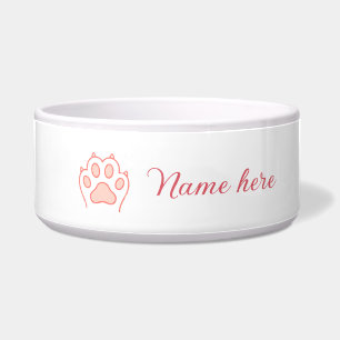 Hundepfote rotes Herz Haustier Name Text Tierpfote Napf