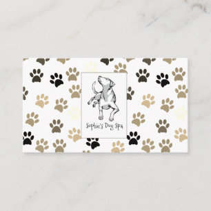 Hundepfoten-Druck-Muster Hunde-Grooming-Spa Visitenkarte
