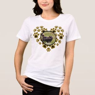 Hundepfoten Herzform Tri-Blend Shirt