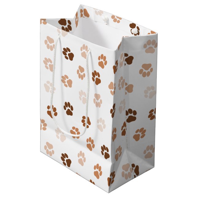 Hundepfoten Mittlere Geschenktüte (Vorderseite Schrägansicht)