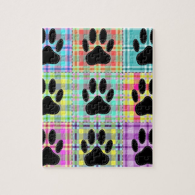 Hundepfoten-Muster-Quilt (Vertikal)