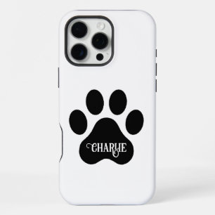 Hundepfoten-Name-Silhouetten-Design iPhone 16 Pro Max Hülle