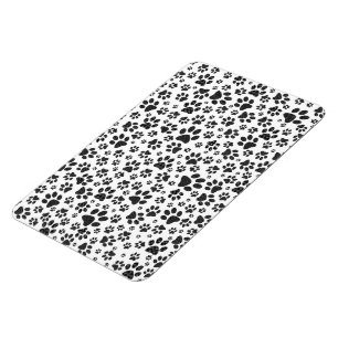 Hundepfoten Schwarz-Weiß Polka-Punkte  Magnet