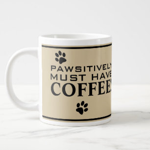 Hundepfoten-Typografie-Kaffee-Liebhaber-Spezialitä Jumbo-Tasse