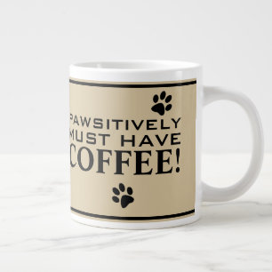 Hundepfoten-Typografie-Kaffee-Liebhaber-Spezialitä Jumbo-Tasse