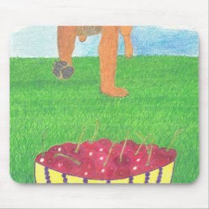 Hundepfoten und Kirsche Mousepad