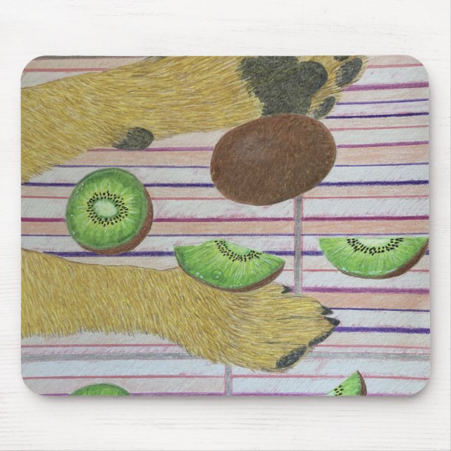 Hundepfoten und Kiwi-Mauspad Mousepad (Vorne)