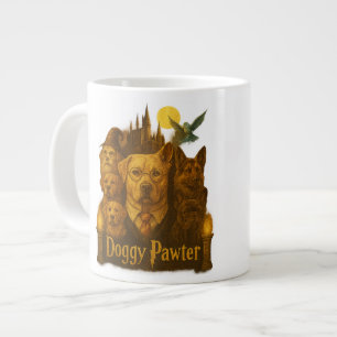 Hundepfoten-Vintage Grafik der 90er Retro-Zauberhu Jumbo-Tasse