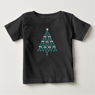Hundepfoten-Weihnachtsbaum Süßes Weihnachtsgeschen Baby T-shirt