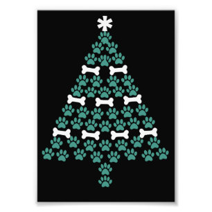 Hundepfoten-Weihnachtsbaum Süßes Weihnachtsgeschen Fotodruck