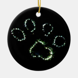 Hundepfotenabdruck-Weihnachtsbaum-Ornament-Schmuck Keramik Ornament