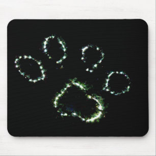 Hundepfotenabdruck-Weihnachtslichter-Mauspad-Kunst Mousepad