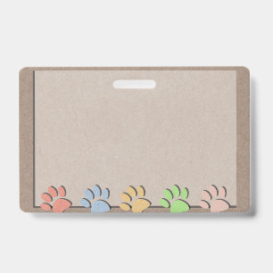 Hundepfotenabdrücke Faux-Kraftpapier-Textur Magnet Ausweis