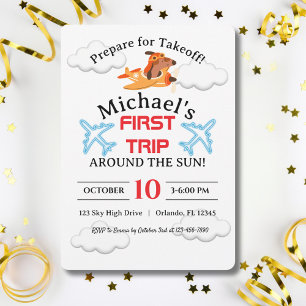 Hundepilotin Flugflugzeug, Niedlicher Fun-Kinderge Einladung