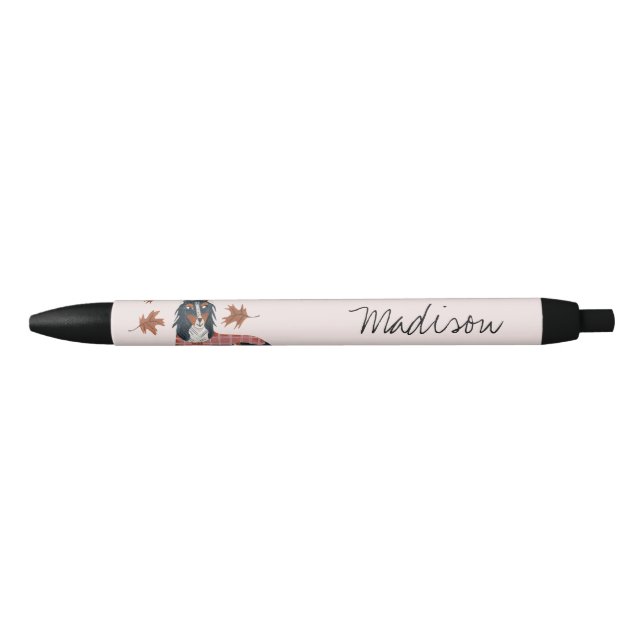 Hundepink, monogramm, schwarzer Tinte Kugelschreiber (Vorderseite)