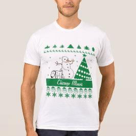 Hundepinkelnde Schneemann-klebrige Strickjacke T-Shirt