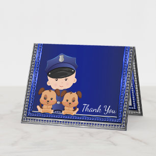 Hundepolizei-Baby-Party Dankeskarte
