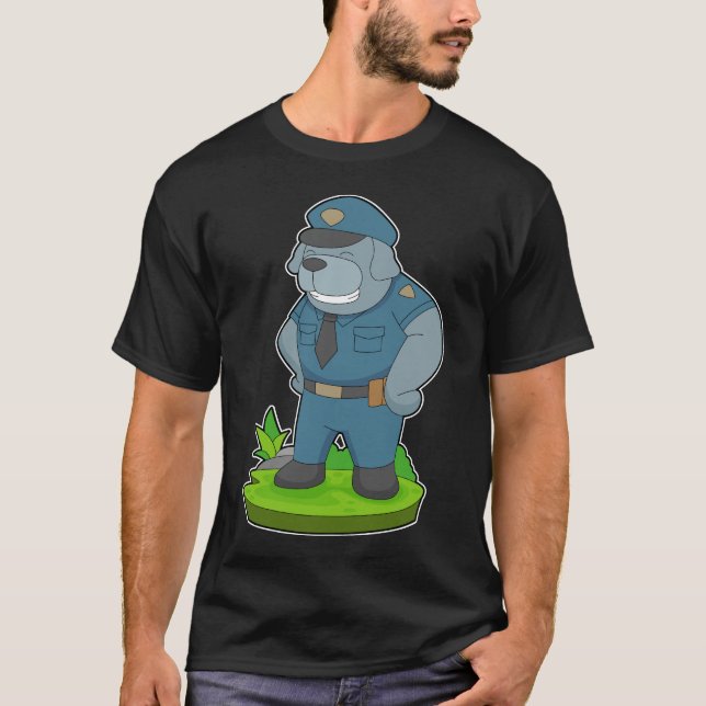 Hundepolizei Polizist T-Shirt (Vorderseite)