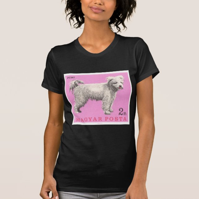 Hundeporto-Briefmarke 1967 Ungarns Pumi T-Shirt (Vorderseite)