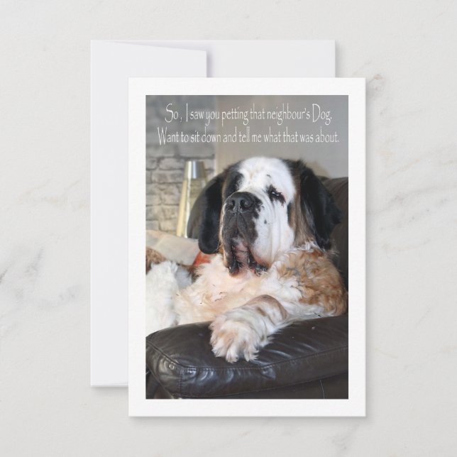 Hundeportrait Funny Saint Bernard Dankeskarte (Vorderseite)