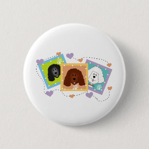Hundeporträt-T-Shirts und Geschenke Button