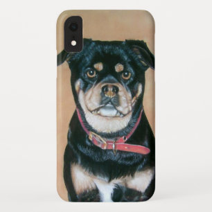 Hundeporträtmalerei auf Schwarz-Bein-Mops Case-Mate iPhone Hülle