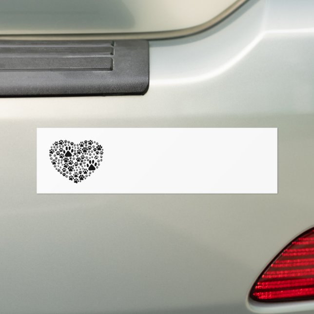 Hundepuhen, Welpenpfoten, Tierpaws, Herz, Haustier Autoaufkleber (Auf Auto)