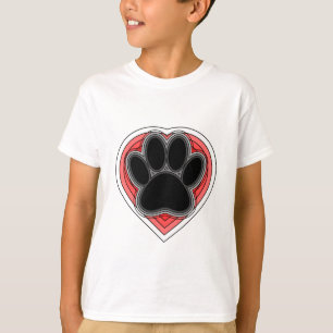 Hundepuppe im roten Herzen mit Konturen T-Shirt