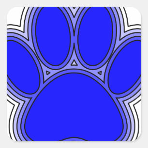Hundepuppe in blau mit Konturen Quadratischer Aufkleber