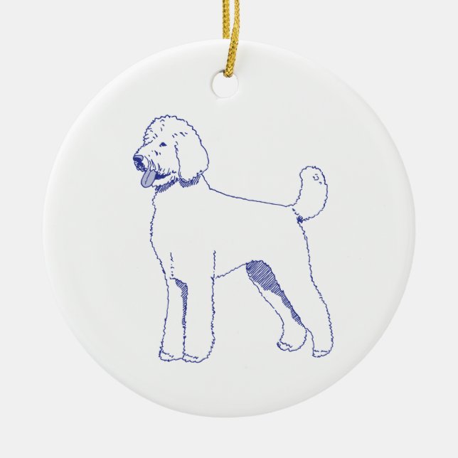 Hunderasse Goldendoodle Keramik Ornament (Vorne)