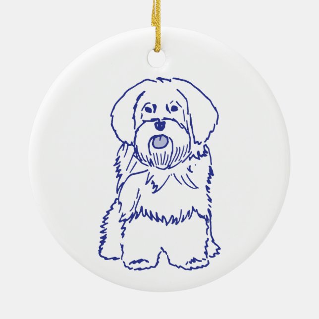 Hunderasse Havanese Keramik Ornament (Hinten)