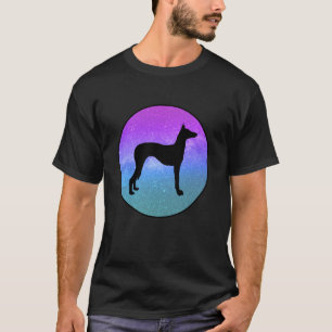 Hunderasse Ibizan Hound Hund Silhouette Weltraumga T-Shirt