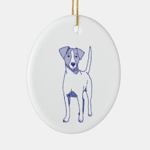 Hunderasse Jack Russel Keramik Ornament