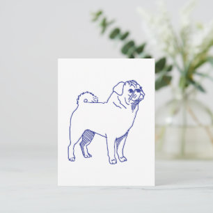 Hunderasse Mops Postkarte