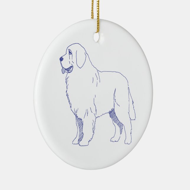 Hunderasse Neufundländer Keramik Ornament (Rechts)