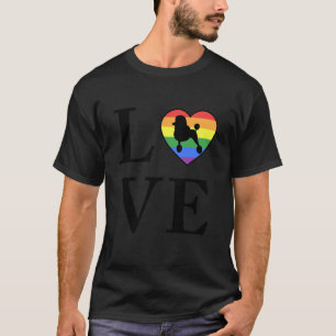 Hunderasse Pudel Wort Liebe Typografie Retro T-Shirt