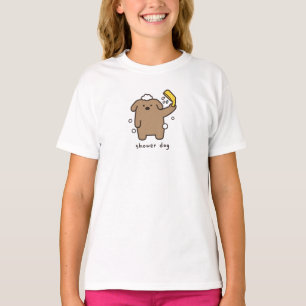 Hunderdusche Brauner Pudel Badezeit Kawaii T-Shirt