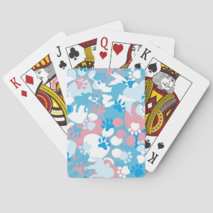 Hunderosa und blaues Tarnungs-Muster Spielkarten