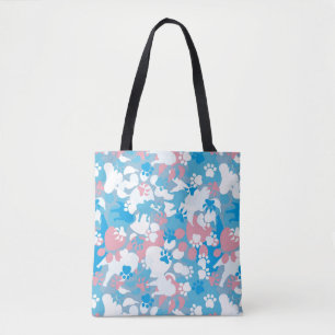Hunderosa und blaues Tarnungs-Muster Tasche