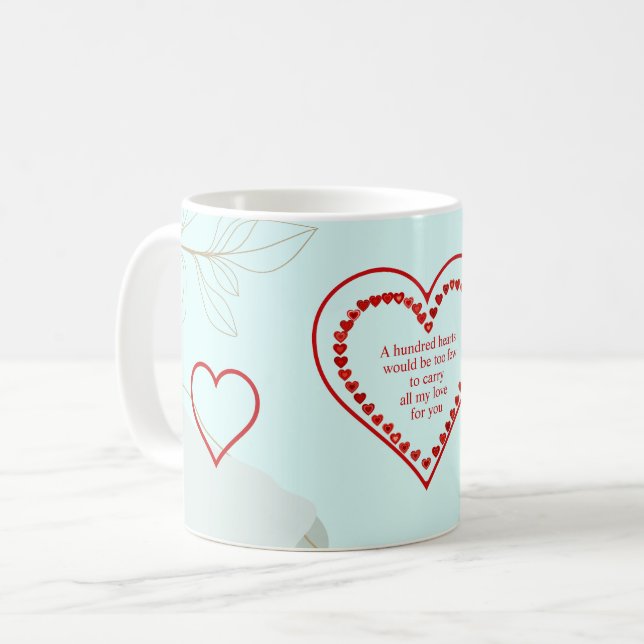 Hundert Herzen, Kaffeetasse (Vorderseite Links)