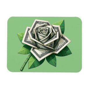Hundertdollarnoten Origami Rose Art Magnet