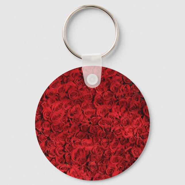 Hunderte schöne Rote Rosen Schlüsselanhänger (Vorderseite)